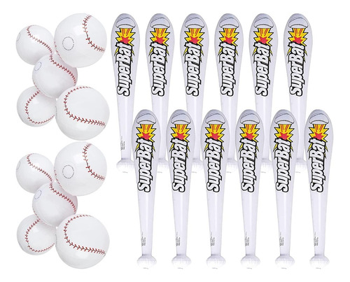 Bates De Béisbol Inflables Y Pelotas De Béisbol | Set...