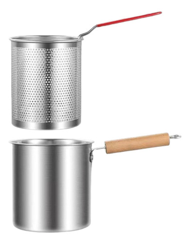 Sartén De Acero Inoxidable De 3 L Con Colador Sin Pinzas