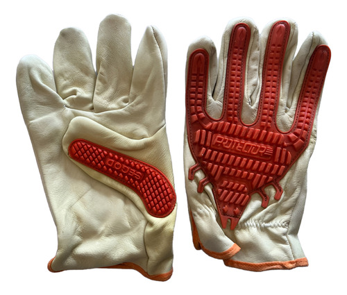 Par Guante Vaqueta Con Refuerzo Anti Shock Alto Impacto