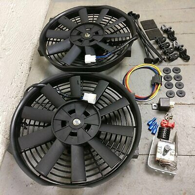 1953-1986 Jeep Cj Dj Dual 10  1149 Cfm Cooling Fans Adj  Tpd