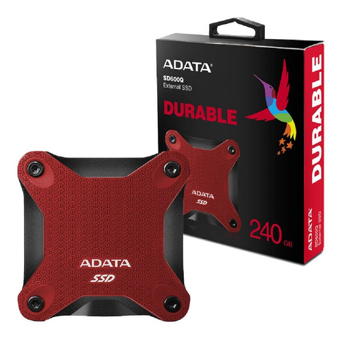 Ssd Externo Adata 240gb - Usb 3.1 - 440 Mb - Rojo- Sd600q /v