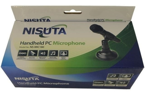 Imagen 5 de 5 de Micrófono Nisuta Nsmic180 Omnidireccional Para Pc Jack 3.5