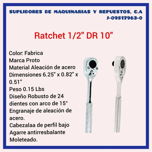 Ratchet 1/2  Dr 10  Marca Stanley Proto