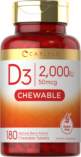 Suplemento Carlyle De Vitamina D3 Mastigável 2000 Ui (50mcg)