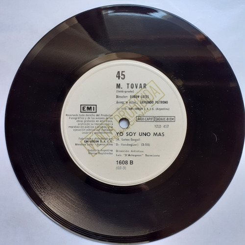 Vinilo Simple - M.tovar (no Vale Que Te Pongas Triste) (Usado)