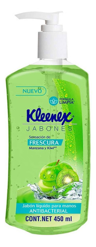 Jabón Líquido Para Manos Kleenex Frescura Manzana Y Kiwi 450ml
