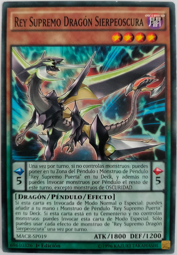 Yu Gi Oh! Rey Supremo Dragón Sierpeoscura Macr-sp019