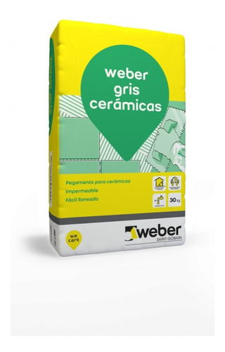 Weber Pegamento Adhesivo Cerámica Interior Piso Pared 30kg