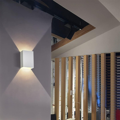 Aplique De Pared De Yeso Rectangular Bidireccional - Unilux Estructura Blanco
