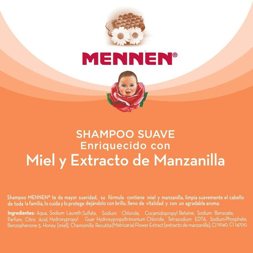 Mennen Shampoo Suave Cn Néctar Miel Manzanilla 700ml Familia