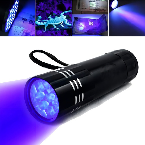 3 Linternas De 9 Led Con Luz Púrpura Luz Morado