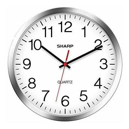 Sharp Reloj De Pared Plateado, Silencioso, Sin Tictac, 10 Pu