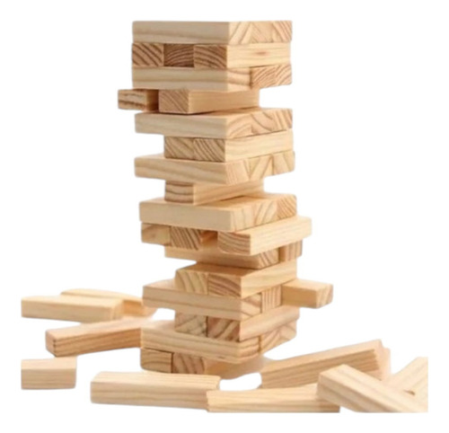Torre De Taquitos De Madera Mediano Juego De Mesa 36 Piezas