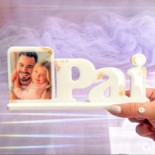 Molde Para Resina Placa Pai Com Foto 2 Cavidades Cor Lilás Estúdio Lilac