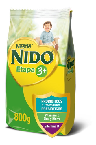 Leche En Polvo Nido Etapa 3+ Bolsa 800g