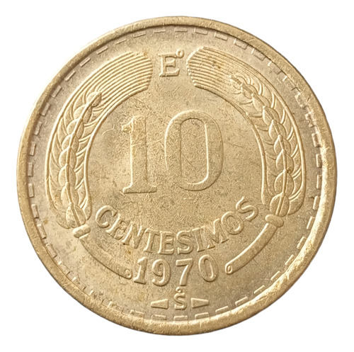 Moneda Chile 10 Centesimos De Escudo 1970(&1272 (Usado)