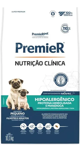 Premier Nutrição Clínica Hipoalérgico Mandioca Cães Adulto e Filhote Porte Pequeno Anti Alérgica