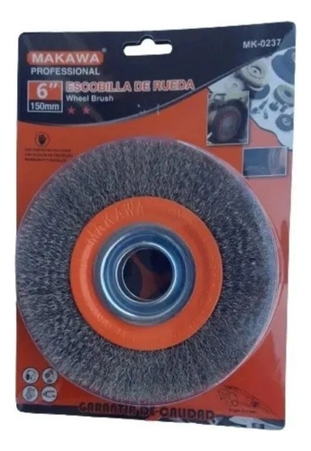 Escobilla Circular 6puLG (150mm) Makawa Mk-0237 Color Naranja Claro