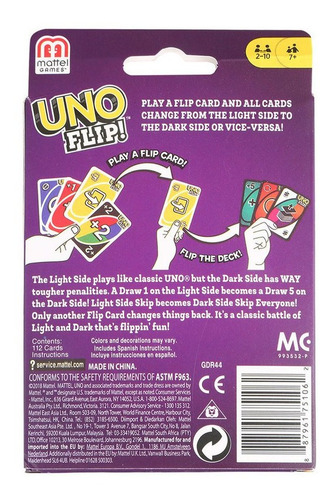 Cartas Uno Flip Juego Games 2 Caras - En Español