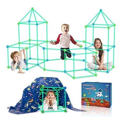 160pcs Kids Fort Building Kit Glow In The Dark Build A Fort