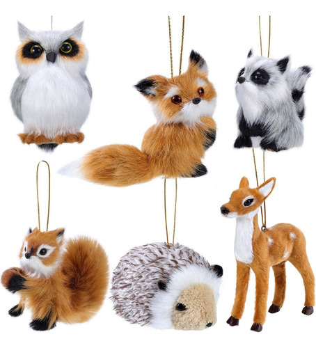 6 Adorno Peluche Para Animales Decoración Navideña Colgante