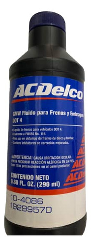 Liga De Frenos Marca Acdelco Dot 4 290ml