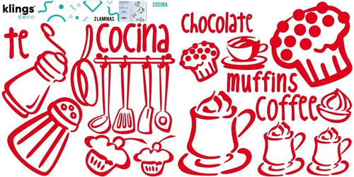 Imagen 6 de 8 de Vinilos Decorativos Cocina Utencillos Cupcake Cucharon Frase