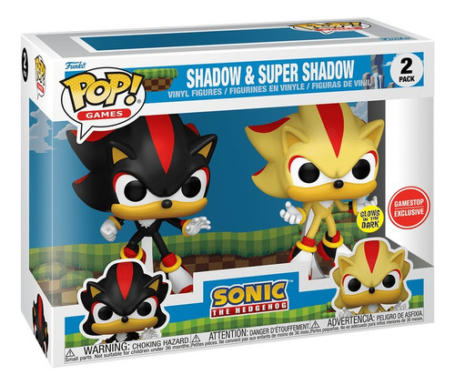 Funko Pop! Games Sonic Shadow & Super Shadow Glow Gamestop 2