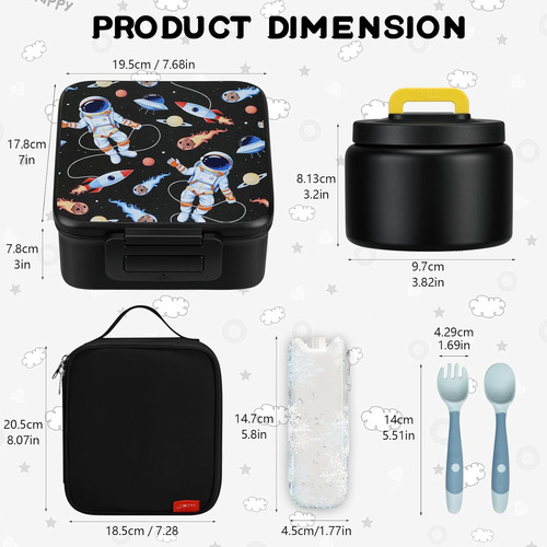 Maison Huis Kids Bento Lunch Box Set With 8oz Soup Thermo Ad