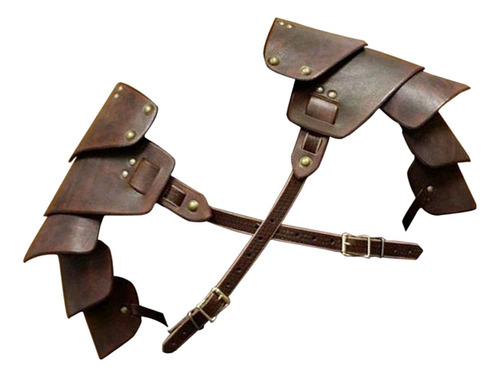 Couro Pu Medieval Shoulder Pauldron Cover Shoulder Café