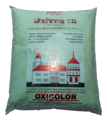 Carateo Color  Verde Pradera Marca Oxicolor De 2kg