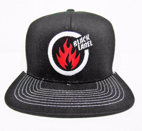 Bone Importado Black Label Trucker Circle Flame Aba Reta