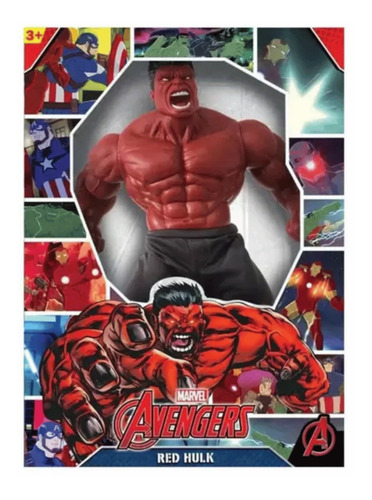 Boneco Hulk Vermelho Gigante 45cm Marvel Avengers Mimo Toys