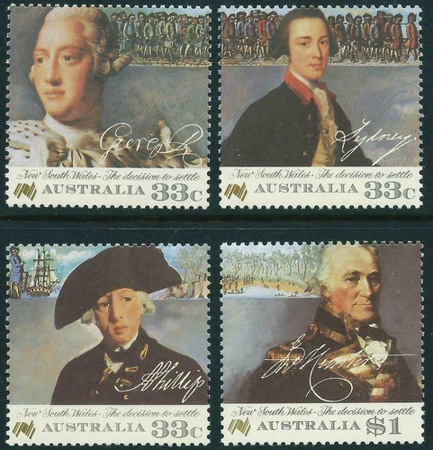 Imagen 1 de 1 de Estampillas Australia 1986 - Colonizadores De Australia