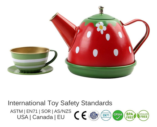 Set Juego 14pcs Tazas Y Tetera, Fiesta De Té, Cocina Niña