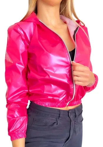 Chaqueta top piel rosa
