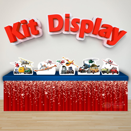 Kit Com 5 Displays Totens De Mesa Aviões Planes 2