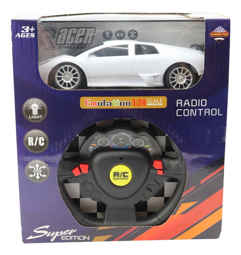 Auto Deportivo Radio Control Volante Vs Colores Con Luz