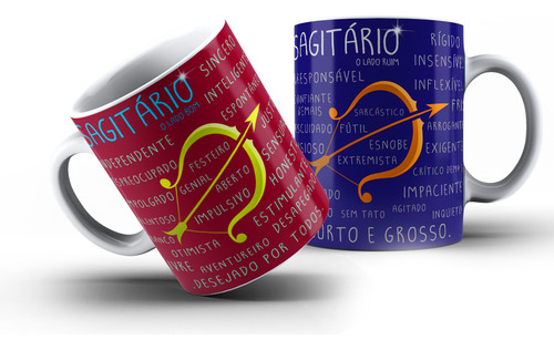 Caneca De Signos Lado Bom E Lado Ruim 325ml Cor Signo De Sagitário