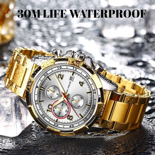 Relojes Mini Focus Chronograph Luminous Business, color de correa, azul