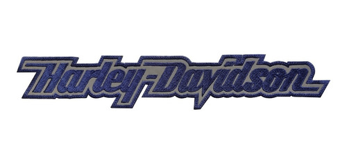 Parche Bordado Texto Harley Davidson Reflectivo Azul Oscuro