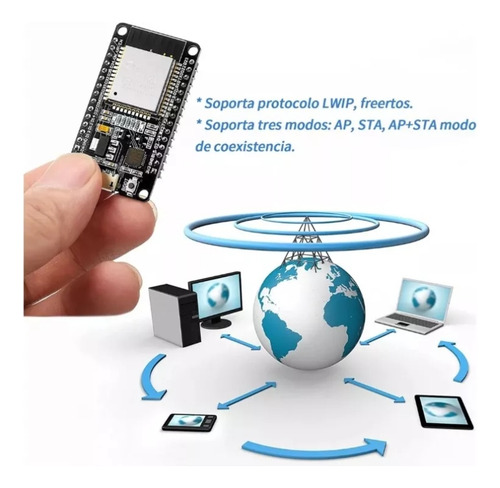 Módulo Esp32 Cp2102 Wifi + Bluetooth 4.2 Ble Nodemcu Con Cable Usb Juego De 3 Piezas