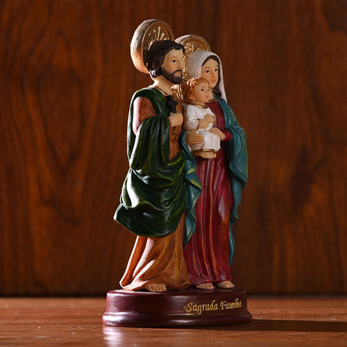 5,5 Pulgadas Niño Jesús María Madre Estatua Estatuilla