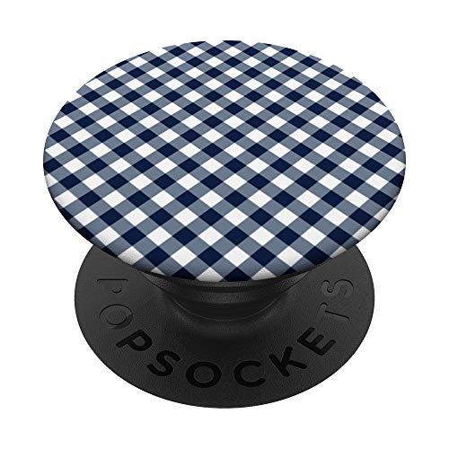 Blue Amp; White Gingham Chequeo Plaid Popsockets 9n5zs