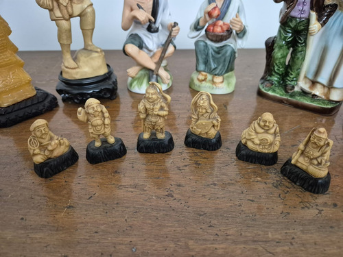 Figuras De Simil Marfil Antiguas Gris (Usado)