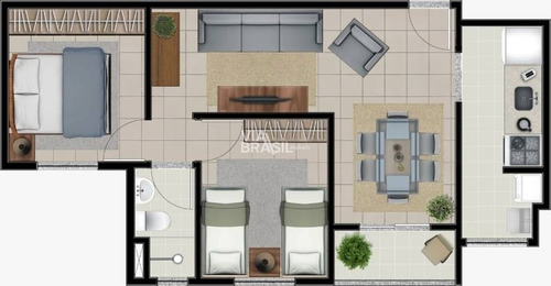 Imagem 12 de 13 de Apartamento Em Condomínio Padrão Para Venda No Bairro Centro, 2 Dorm, 1 Vagas, 53,91 M - 1065