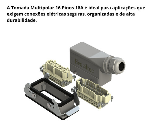 Kit C/ 25 Tomada Multipolar 16 Pinos 16a