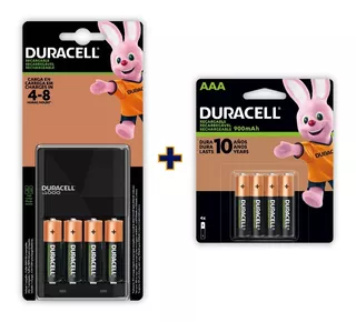 Kit Cargador Duracell + 8 Pilas (4 Aa 2500 + 4 Aaa 900 Mah)