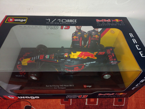 Burago Auto Red Bull F1 Rb13 #33 Max Verstappen 1:18 (2017) Negro (Usado)