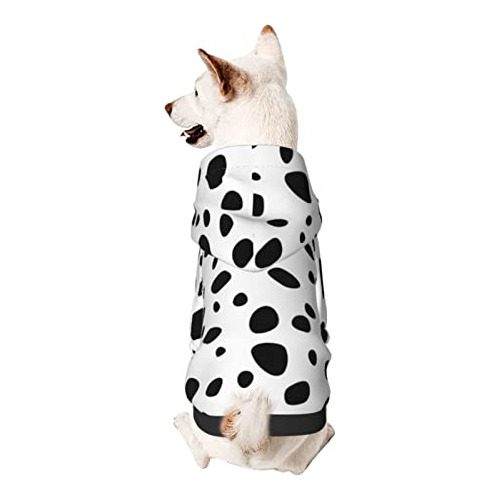 Zfyipok Dalmaclth06-dog2 Dalmation Print Disfraz De Perro Dálmata Para Mascota, Ropa Para Mascotas Con Estampado De Dálmata, Sudadera De Invierno Pa